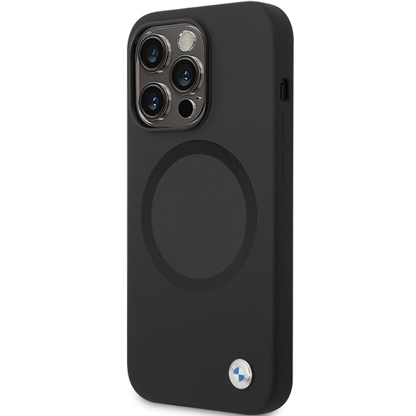 Etui BMW BMHMP14XSILBK2 iPhone 14 Pro Max 6.7" czarny/black Signature Liquid Silicone MagSafe Case