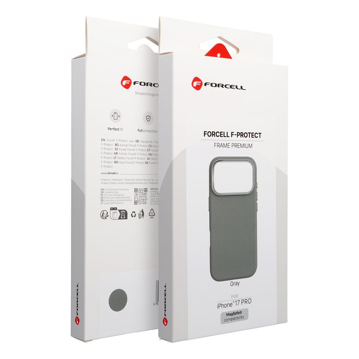 Etui na iPhone 17 PRO Forcell F-Protect Frame Premium zgodny z MagSafe szary 0INT
