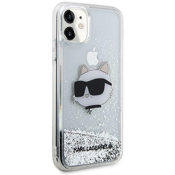 Etui Karl Lagerfeld KLHCN61LNCHCS iPhone 11 srebrny/silver hardcase Glitter Choupette Head Case
