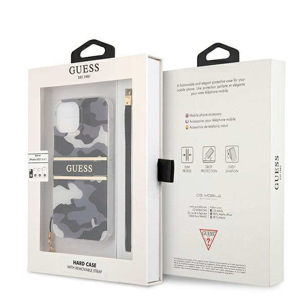 Etui GUESS Apple iPhone 13 Camo Strap Collection Czarny Hardcase
