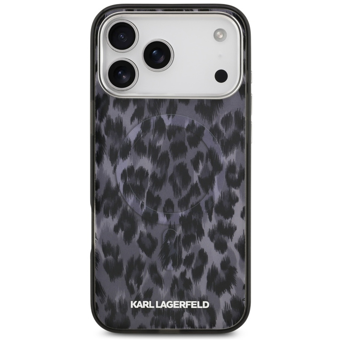 Etui Karl Lagerfeld IML Leopard Pattern  MagSafe do iPhone 17 Pro Max czarny