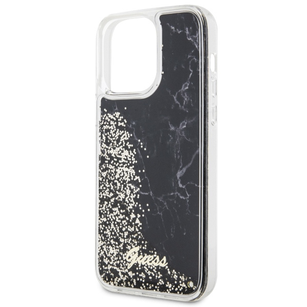 Etui Guess GUHCP14XLCSGSGK iPhone 14 Pro Max 6.7" czarny/black hardcase Liquid Glitter Marble Case