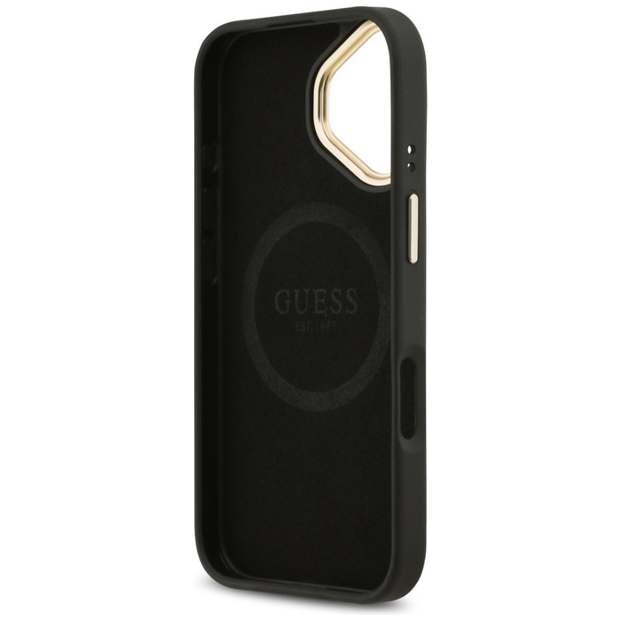 Etui Guess 4G Logo Plate MagSafe do      iPhone 17 czarny