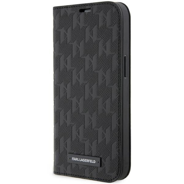 Etui Karl Lagerfeld KLBKP14LSAKLHPK iPhone 14 Pro 6.1" bookcase czarny/black Saffiano Monogram Case