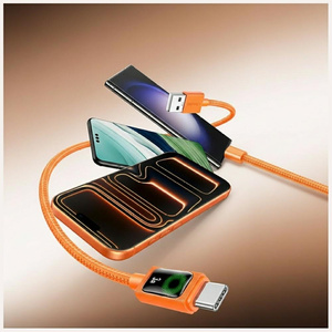 Kabel USAMS U92 18W USB-C do USB-A 1.2m  pomarańczowy