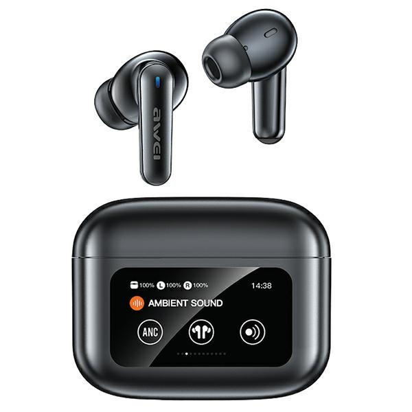 AWEI słuchawki Bluetooth 5.4 T56 ANC TWS + stacja dokująca czarny/black