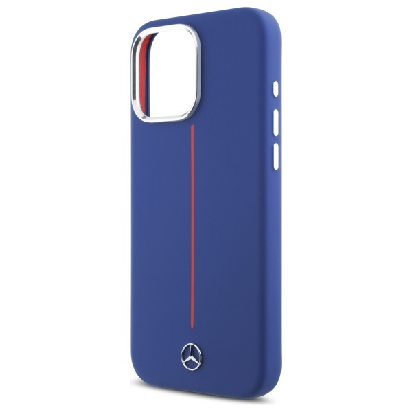 Etui Mercedes iPhone 16 Pro Max 6.9" granatowy/navy hardcase Silicone Red Stripe MagSafe