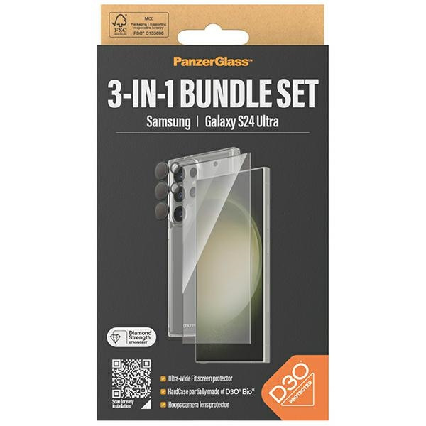 PanzerGlass Bundle 3in1 Samsung S24 Ultra S928 Hardcase + Screen Protector + Camera Lens B1212+7352