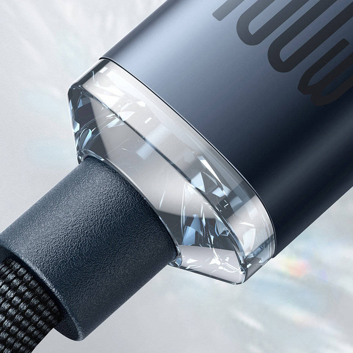 Baseus Crystal Shine Series kabel przewód USB do szybkiego ładowania i transferu danych USB Typ C - USB Typ C 100W 1,2m fioletowy (CAJY000605)