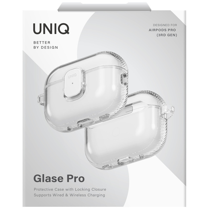Etui UNIQ Glase Pro do AirPods Pro 3     Lock Case przezroczysty