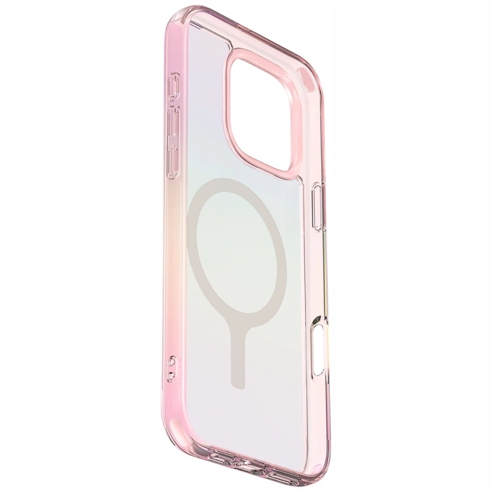 Etui UNIQ Iridescia do iPhone 16 Pro Max Magclick Charging pink prism