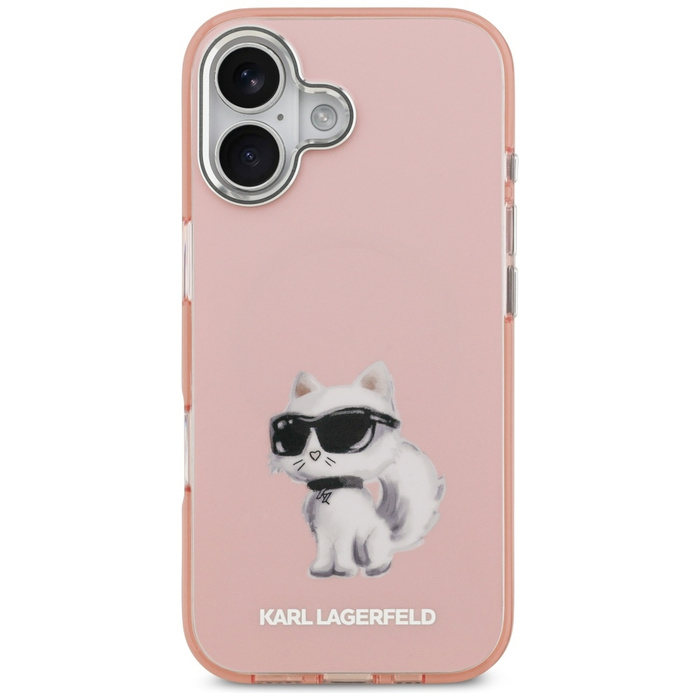 Etui Karl Lagerfeld IML Aquarelle        Choupette & Logo MagSafe do iPhone 17 różowy