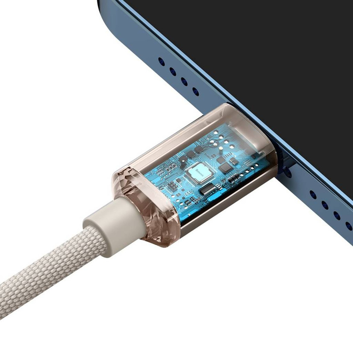 Baseus Crystal Shine Series kabel USB Typ C - Lightning szybkie ładowanie Power Delivery 20W 1,2m różowy (CAJY001304)