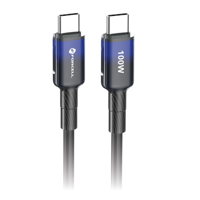 Kabel USB C do USB C Forcell F-Energy QC4.0 PD 5A 100W Gradient 1 m C357 czarny