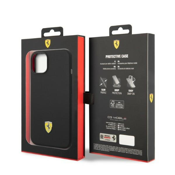 Etui Ferrari FEHMSIP14SBK iPhone 14 6,1" czarny/black hardcase Silicone Metal Logo Magsafe