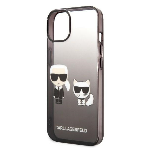 Etui KARL LAGERFELD Apple iPhone 14 Gradient Ikonik Karl & Choupette Czarny Hardcase