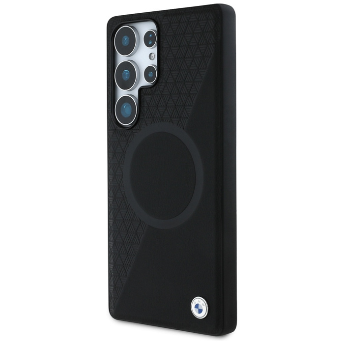 Etui BMW Leather Half Textured MagSafe    do Samsung Galaxy S25 Ultra czarny