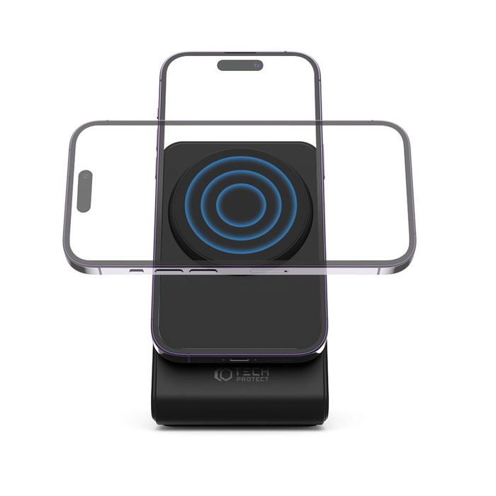 ŁADOWARKA TECH-PROTECT QI15W-A23 MAGNETIC MAGSAFE WIRELESS CHARGER BLACK