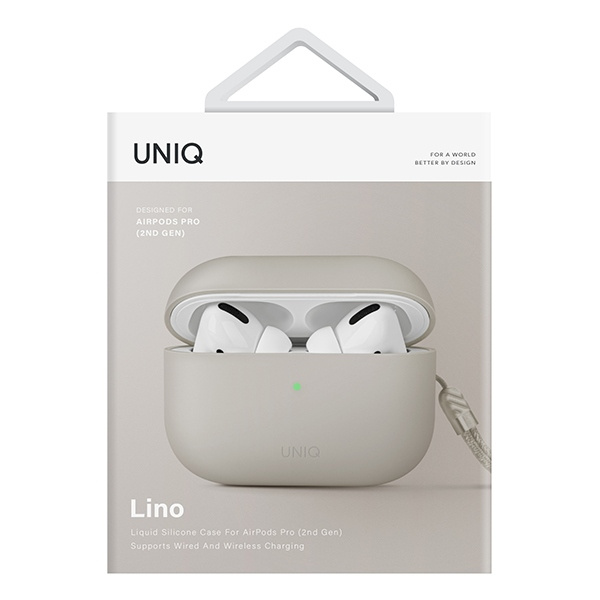 UNIQ etui Lino AirPods Pro 2 gen Silicone beżowy/beige ivory