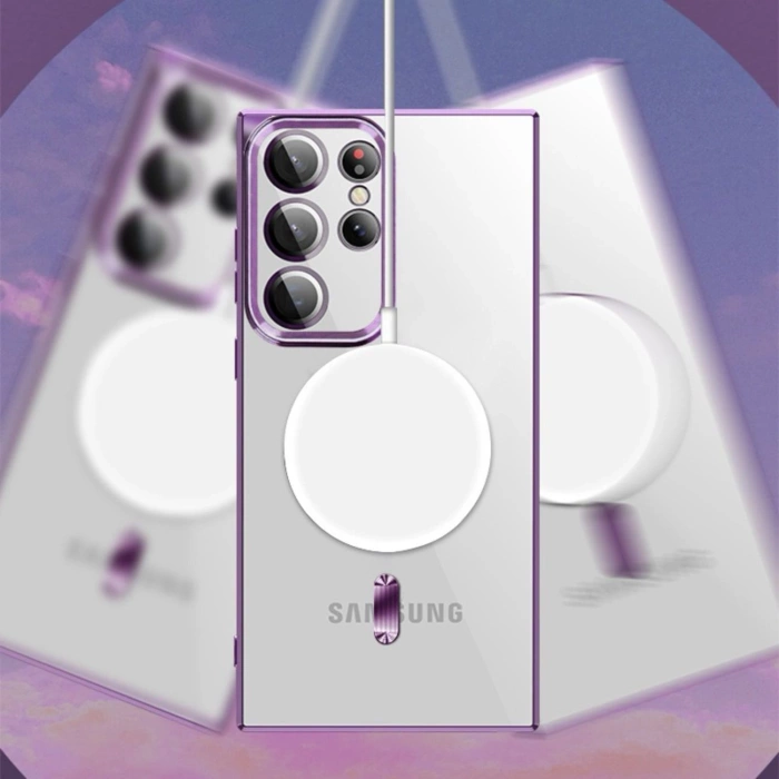 Etui Wozinsky Electroplated Magsafe na Samsung Galaxy S24 FE - niebieskie