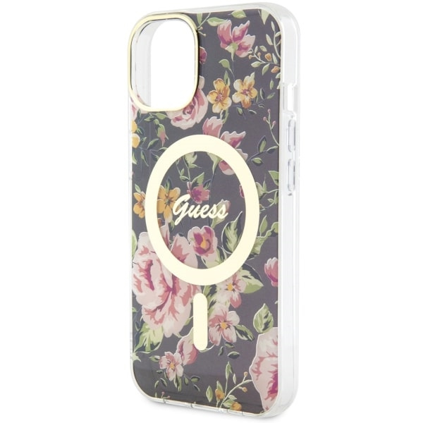 Etui Guess GUHMP14MHCFWSK iPhone 14 Plus 6.7" czarny/black hardcase Flower MagSafe Case