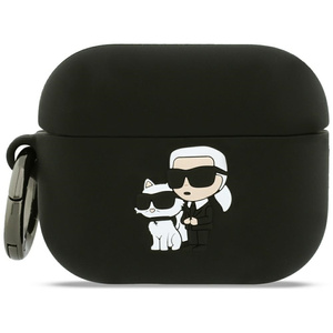 Etui Karl Lagerfeld Silicone             Karl&Chaupette Head 3D do AirPods Pro 3 czarny
