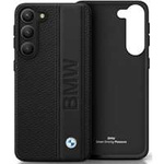 Etui Bmw Bmhcs23s22rdpk S23 S911 Czarny/black Hardcase Leather Textured & Stripe Case