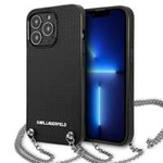 Karl Lagerfeld KLHCP13XPMK iPhone 13 Pro Max 6,7" hardcase czarny/black Leather Textured and Chain