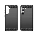 Etui silikonowe Carbon Case do Samsung Galaxy S25 - czarne