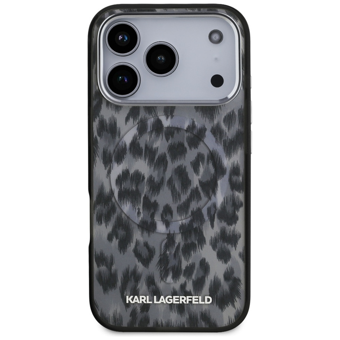 Etui Karl Lagerfeld IML Leopard Pattern  MagSafe do iPhone 17 Pro czarny