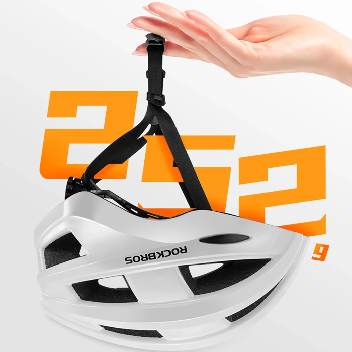 Kask rowerowy Rockbros z wbudowaną lampką - różowy