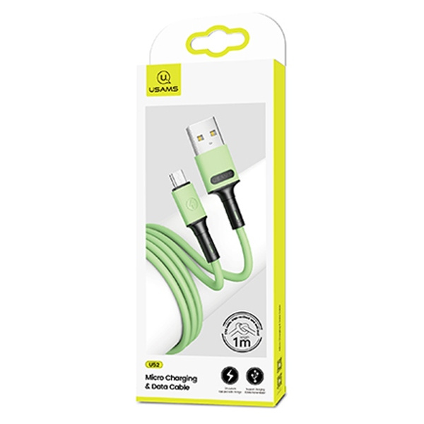 Kabel USAMS MicroUSB Fast Charge 1m Zielony