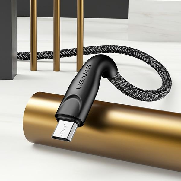 USAMS Kabel pleciony U41 MicroUSB/USB Fast Charge 1m czerwony/red SJ393USB02 (US-SJ393)