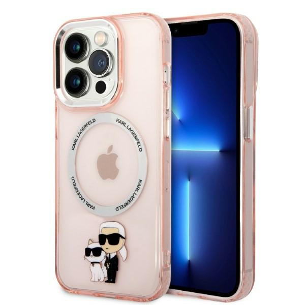 Etui KARL LAGERFELD Apple iPhone 14 Pro Max IML NFT Karl&Choupette Magsafe Różowy Hardcase
