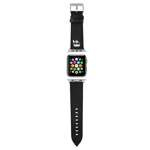 Pasek KARL LAGERFELD Apple Watch 42 44 45mm Strap Saffiano Karl Heads Czarny