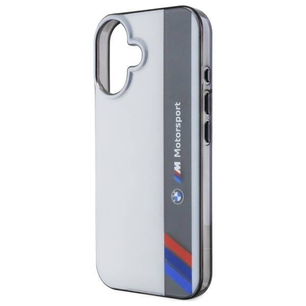 Etui BMW iPhone 16 6.1" szary/grey hardcase Motosport IML Vertical Stripe