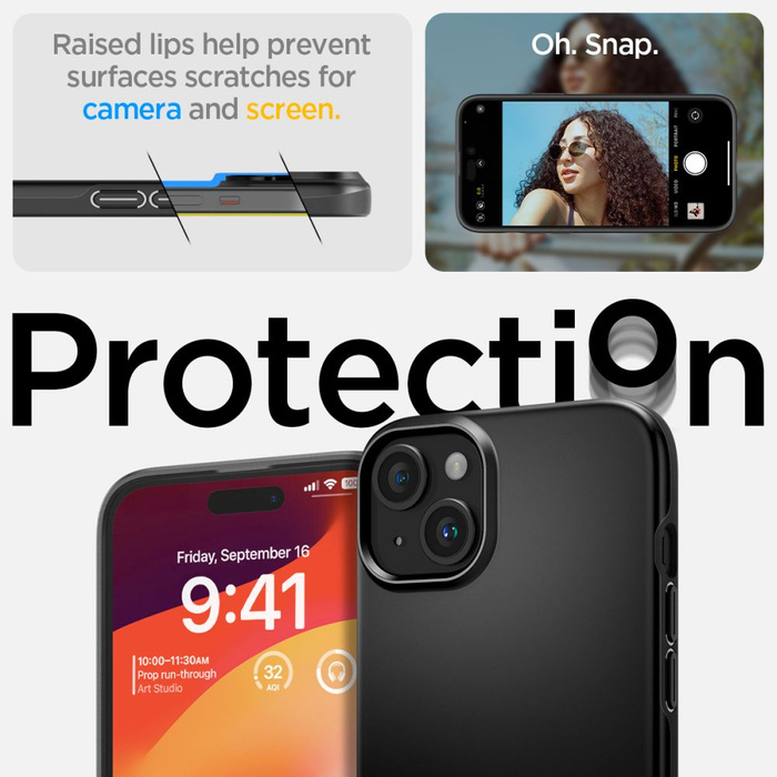 Etui Spigen Thin Fit iPhone 15 Black Case