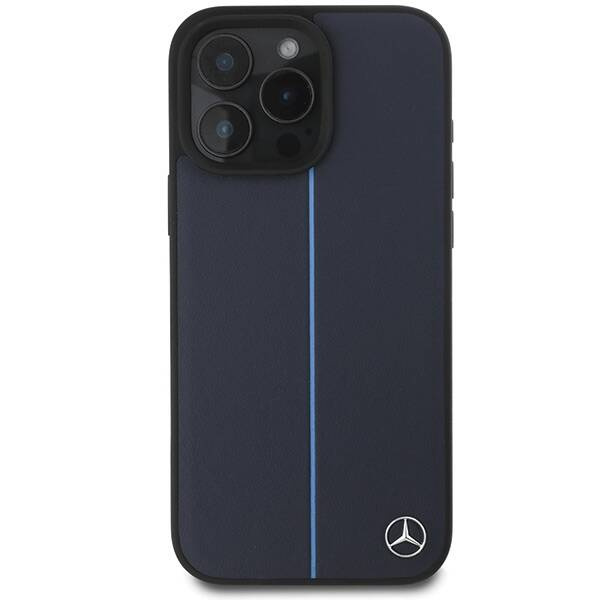 Etui Mercedes iPhone 16 Pro Max 6.9" granatowy/navy hardcase MB Blue Line Leather MagSafe