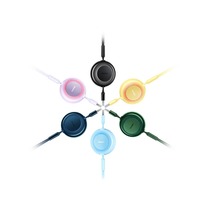 Baseus Bright Mirror 2 kabel przewód 3w1 USB Typ A - micro USB + Lightning + USB Typ C 3.5A 1.1m błękitny (CAMJ010017)