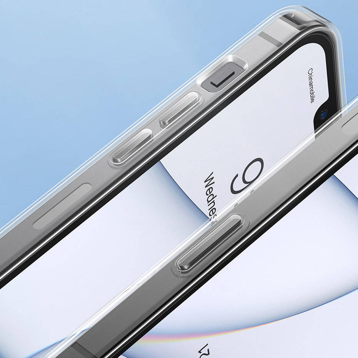 Etui Baseus Frosted Glass Case pokrowiec do iPhone 13 Pro Max sztywna obudowa z żelową ramką przezroczysty (ARWS000802)