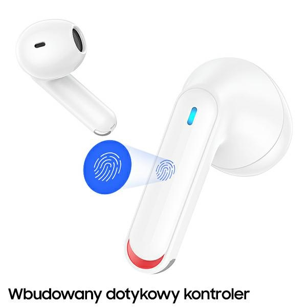 USAMS Słuchawki Bluetooth 5.2 TWS NX10 Series Dual mic bezprzewodowe biały/white BHUNX02