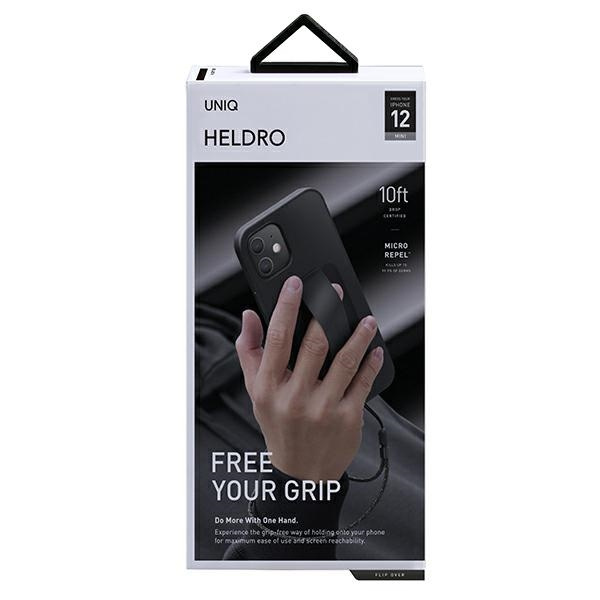 UNIQ etui Heldro iPhone 12 mini 5,4" czarny/midnight black Antimicrobial