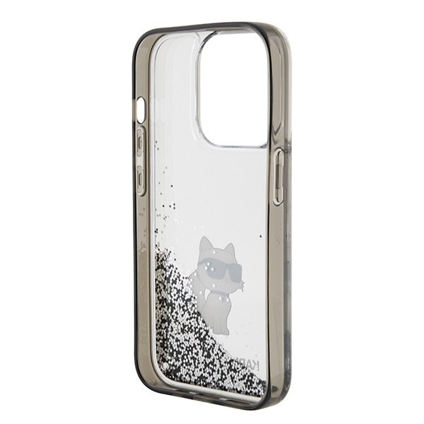Etui Karl Lagerfeld KLHCP15XLKCNSK iPhone 15 Pro Max 6.7" transparent hardcase Liquid Glitter Choupette Case