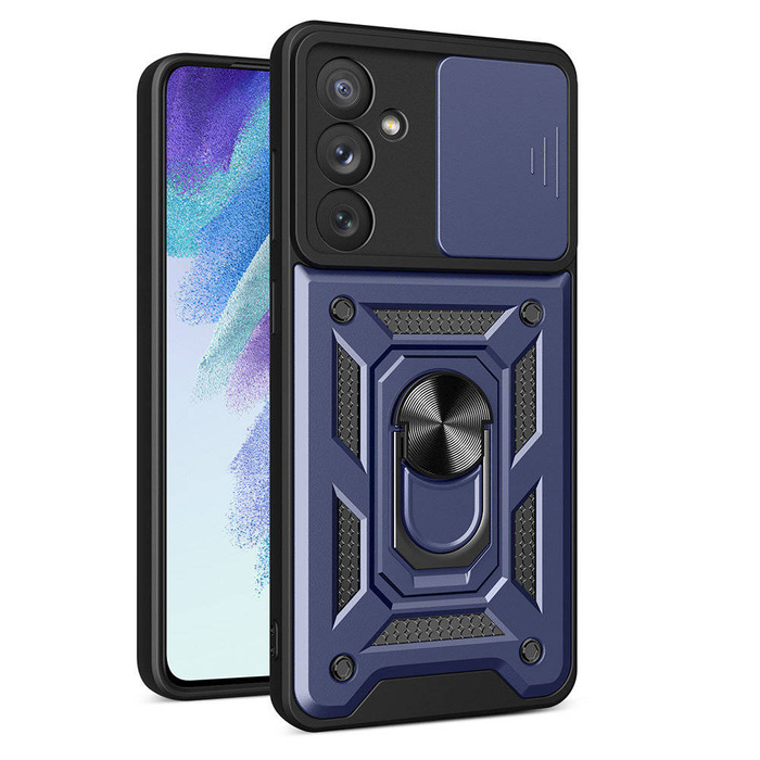 Etui Hybrid Armor Camshield etui do Samsung Galaxy A54 5G pancerny pokrowiec z osłoną na aparat niebieskie Case