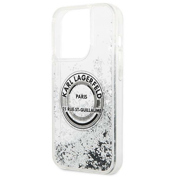 ETUI Karl Lagerfeld iPhone 14 Pro 6,1" srebrny/silver hardcase Liquid Glitter RSG