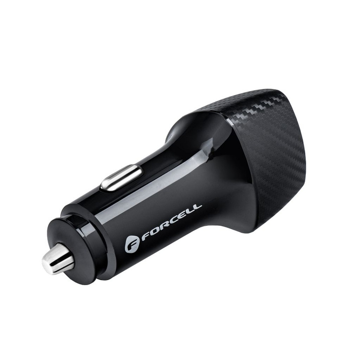 Ładowarka samochodowa Forcell F-Energy Carbon USB A QC3.0 3A 18W CC50-1A czarna