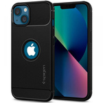 Etui iPhone 13 Spigen Rugged Armor Matte Black Case + Szkło Hartowane Spigen iPhone 13 Glas.tr Slim