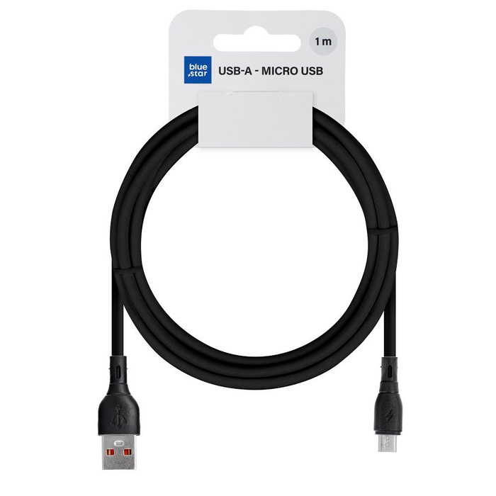 Kabel USB A do Micro USB Blue Star 2A ECO 1 m PJ68-23-2 czarny