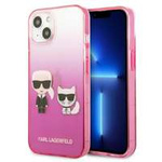 Etui KARL LAGERFELD Apple iPhone 13 Mini Gradient Ikonik Karl & Choupette Różowy Hardcase