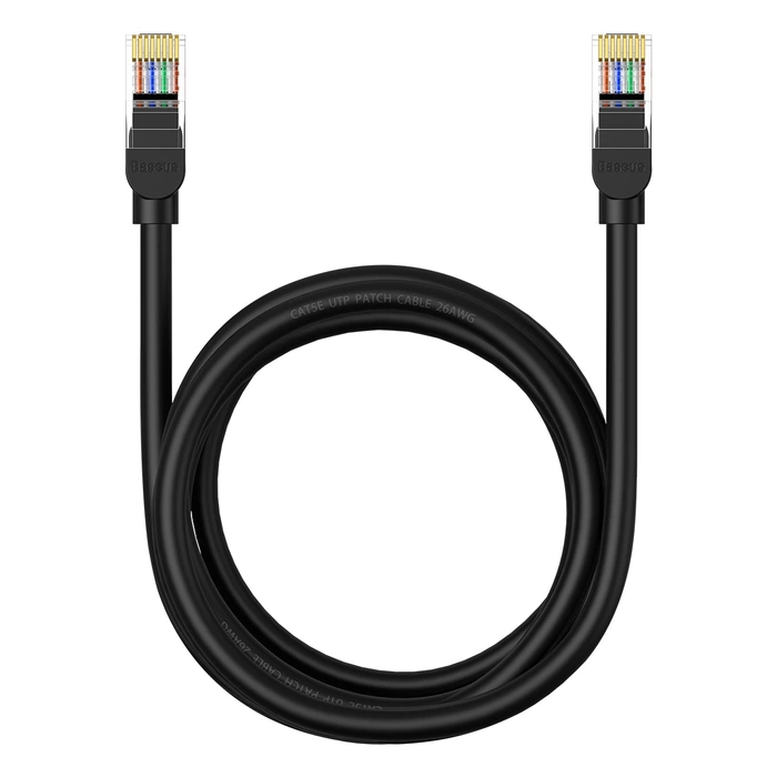 Kabel sieciowy Baseus Ethernet CAT5, 2m (czarny)